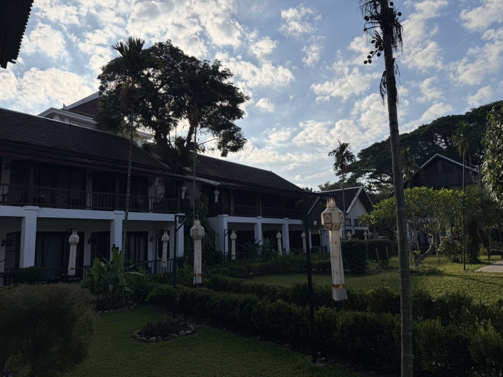 ルアンパバーンのホテルの庭園